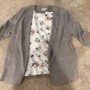 Skies Are Blue Gray Plaid Blazer